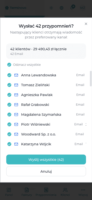 Raport windykacji na telefonie — statystyki odzyskiwania płatności i wykres starzenia